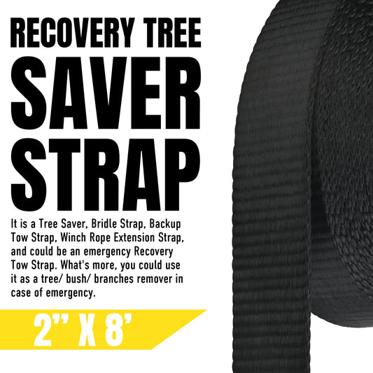 Stay There Tow Recovery Strap, Heavy Duty with 30,000 lb Capacity-Emergency Towing Rope for Recovery Vechiles-Storage Bag… (Black, 2'' x 20 ft Tow Strap)