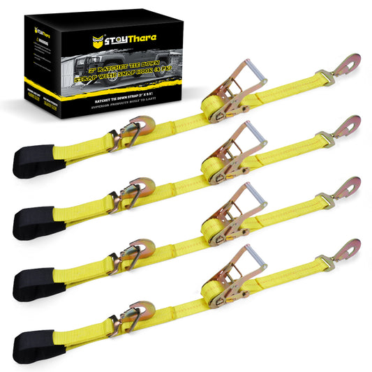 Ratchet Tie Down Straps with Snap Hooks