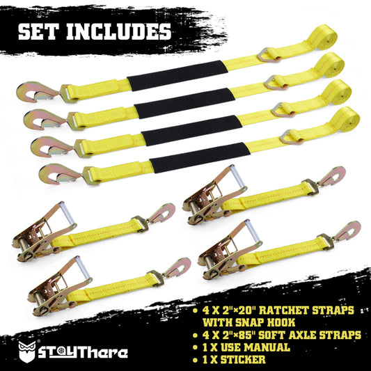 Ratchet Tie Down Straps with Snap Hooks