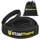 Stay There Tow Recovery Strap, Heavy Duty with 30,000 lb Capacity-Emergency Towing Rope for Recovery Vechiles-Storage Bag… (Black, 2'' x 20 ft Tow Strap)