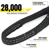 Stay There Tow Recovery Strap, Heavy Duty with 30,000 lb Capacity-Emergency Towing Rope for Recovery Vechiles-Storage Bag… (Black, 2'' x 20 ft Tow Strap)