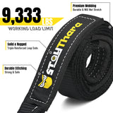Stay There Tow Recovery Strap, Heavy Duty with 30,000 lb Capacity-Emergency Towing Rope for Recovery Vechiles-Storage Bag… (Black, 2'' x 20 ft Tow Strap)