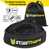 Stay There Tow Recovery Strap, Heavy Duty with 30,000 lb Capacity-Emergency Towing Rope for Recovery Vechiles-Storage Bag… (Black, 2'' x 20 ft Tow Strap)