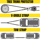 Stay There Tow Recovery Strap, Heavy Duty with 30,000 lb Capacity-Emergency Towing Rope for Recovery Vechiles-Storage Bag… (Black, 2" x 8' Tree Saver)