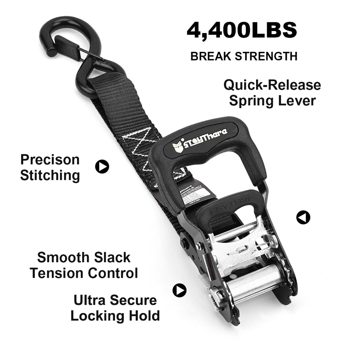 1.6'' x8' Ratchet Straps with S Hook