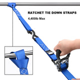 1.6'' x8' Ratchet Straps with S Hook